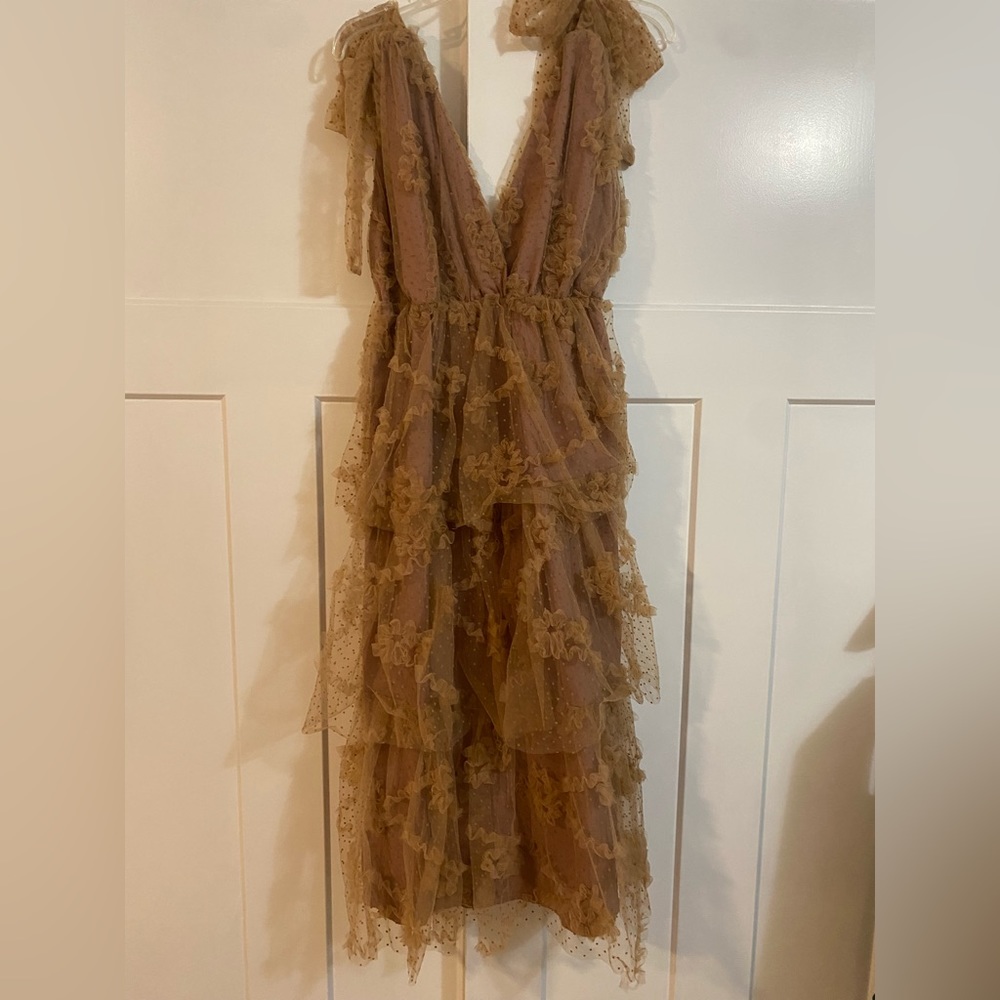 Brown tulle dress